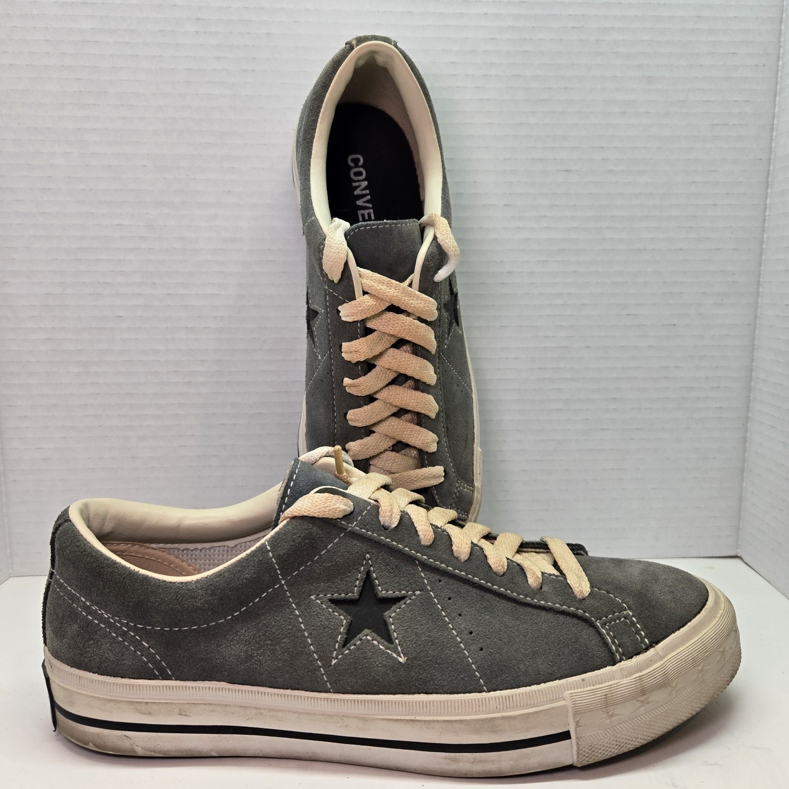 Vintage 90s Converse One Star Gray Suede Shoes Kurt Cobain Grunge Men's Sz 9